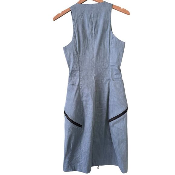 SARAH PACINI Blue Linen Sleeveless Dress Size 0 or XS - Picture 2 of 3